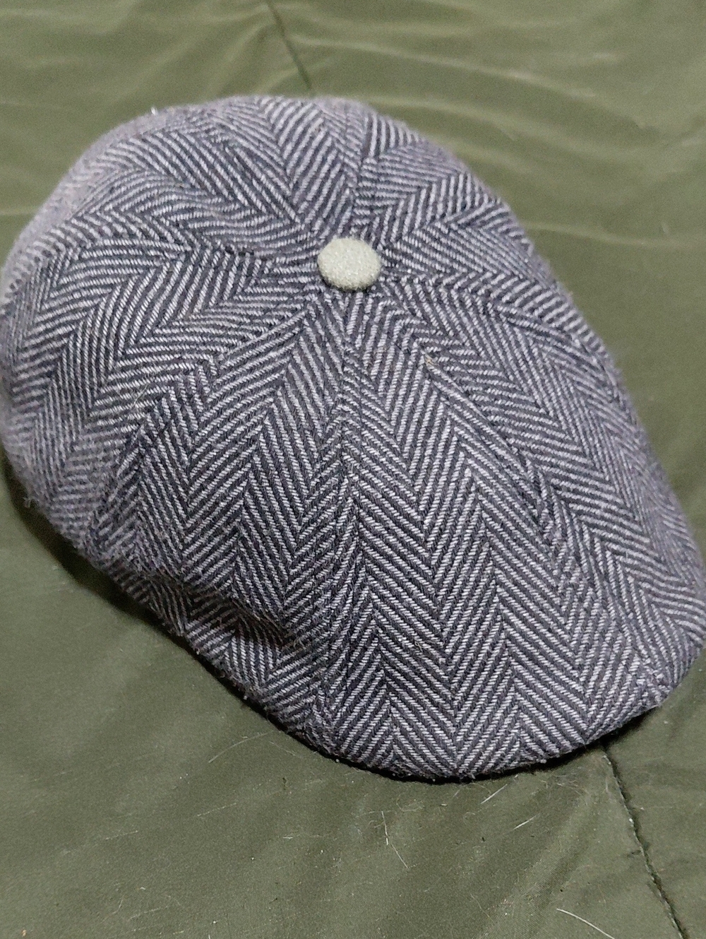 Boston Scally. Shamrock Peaky Edition. Herringbone Newsboy Cap in Charcoal Gray